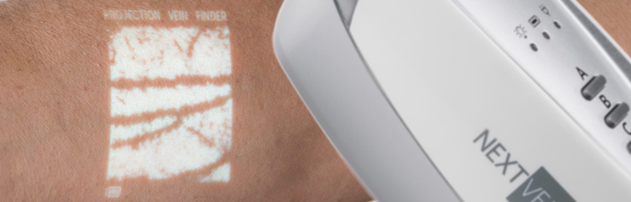 NextVein V800NV Vein Visualization Device Showing Augmented Reality Vein Pattern In White Color Projection NextVein V800NV Vein Visualization Device Showing Augmented Reality Vein Pattern In White Color Projection